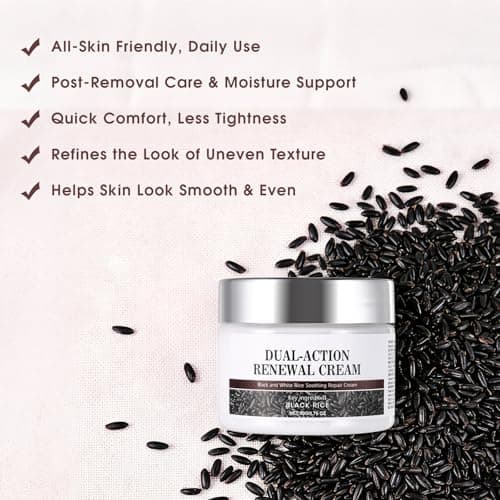 MOOMARTO Dual-Action Renewal Cream – Black & White Rice Soothing Repair Cream, Deep Hydration for Smooth-Looking Skin, Natural Body Serum Suitable for All Skin Types (2 Pack) - Thumbnail 5