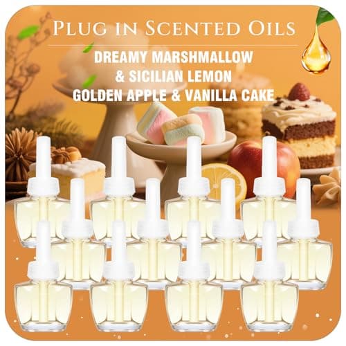 Plug In Refills Air Freshener, Dreamy Marshmallow, Sicilian Lemon, Golden Apple, Vanilla Cake, for Home, 7.92 Fl Oz, 12 Count, Compatible with Air Wick & Glade, Not Include Glade Plus - Image 1