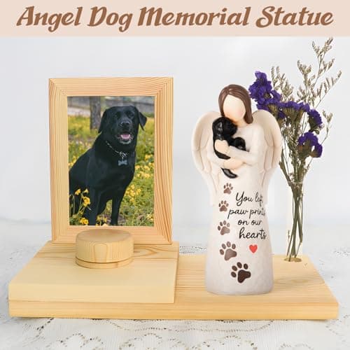 VOFSTAND Affection Angel Embraces Dog, I Love Our Friendship, Gift to Celebrate Loving Pets and Dog Lovers, Sculpted Hand-Painted Figurine - Thumbnail 4