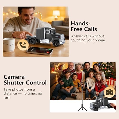 AONOX Easter Truck Bluetooth Speaker Toy for Car Desk Gaming & Outdoor Easter Parties Easter Basket Stuffers Gift for Kids & Car Lovers Pickup Truck Speaker with FM Radio USB/TF TWS Stereo LED Lights - Thumbnail 5