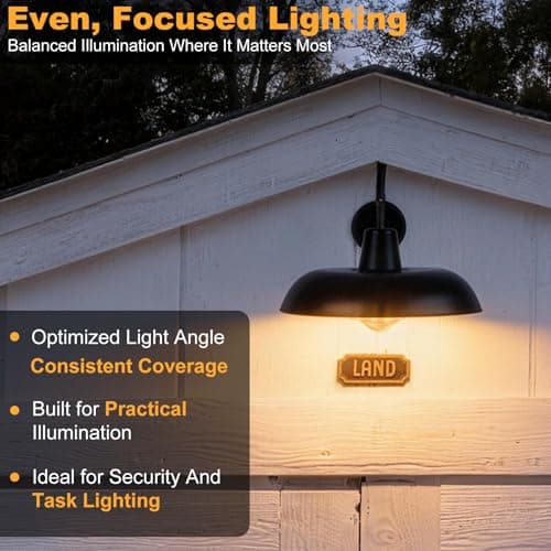 FILIYANO Outdoor Barn Light, Extra Large Farmhouse Outdoor Wall Lights, 16 Inch Industrial Rustic Waterproof Stain Black Wall Mount Weather Resistant Lamp, for Shed Barn Backyard, 2-Pack - Thumbnail 6