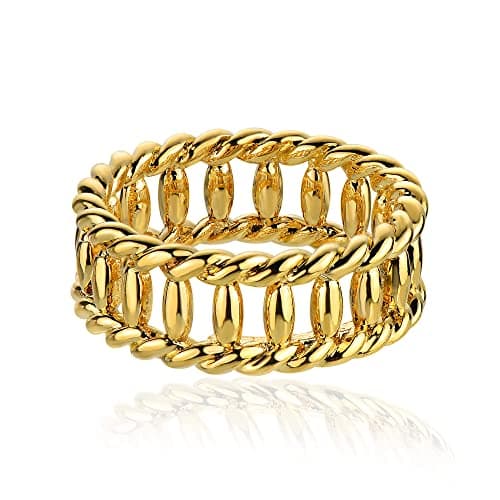 Valloey Rover Gold Rings for Women 14K Gold Filled Ring Dainty Eternity Band Minimalist Jewelry Gift for Women 6# - Image 1