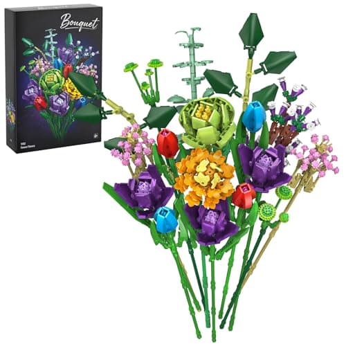 GEVINST Flowers Bouquet Building Set, Artificial Flowers Botanical Collection Kits for Home Decoration, Adults Women Teen Girls Ages 14+, Gifts for Birthdays Valentines Mother's Day - Image 1