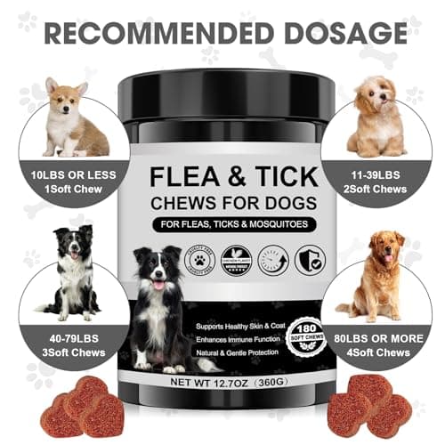 Dog Flea and Tick Chewable Supplement – Natural Support for Skin & Coat Health, Seasonal Comfort & Itch Relief – 180 Soft Chews with Chicken Flavor for Dogs & Puppies (180pcs) - Thumbnail 5