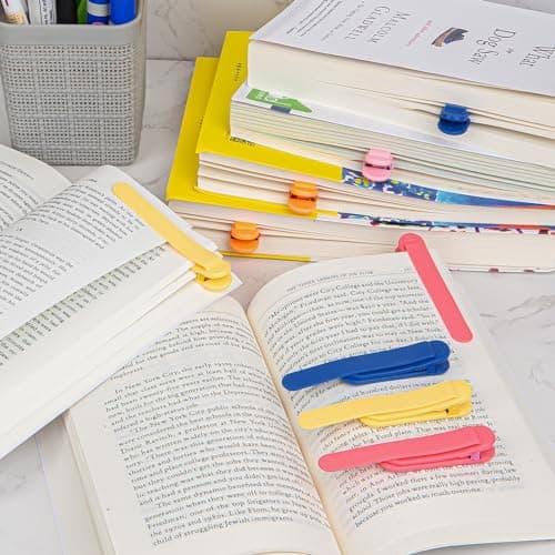 12 PCS Automatic Smart Bookmarks for Women Men, Silicone Mark Bible Markers for Reading, Accessories, Lovers Gifts, Bookish Gifts, Birthday Party Favors for Kids, D - Thumbnail 5