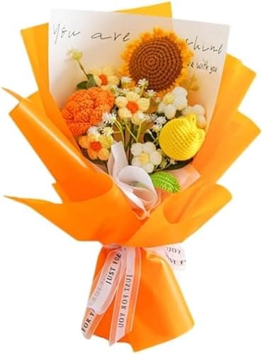 Handmade Crochet Flower Bouquet with Exquisite Wrap for Valentine's Day Gift & Birthday Gift - Lasting Keepsake for Birthdays, Anniversaries, Graduation - Gift for Women, Mom, Wife, Teacher, Her - Image 1