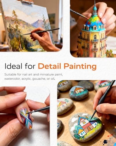 JusArt 24-Piece Detail Paint Brush Set, Miniature Paint Brushes for Models, Acrylic Oil Watercolor, Professional Fine Detail Brushes for Adults & Miniature Painters - Thumbnail 5