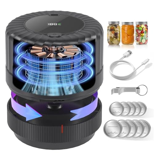 SelePow VP06+ Mason Jar Vacuum Sealer, Electric Vacuum Sealer for Jars with Wide and Regular Mouth Mason Lids, Cordless Handheld Jar Vaccum Sealer for Food Storage, Ideal Present for Mom, Wife, Black - Image 1