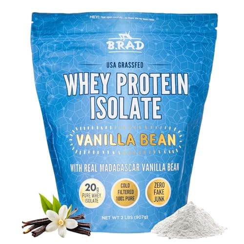 B.rad Grass Fed Whey Protein Isolate | Ultra-Pure, All-Natural, Clean Ingredients | 2 Pounds | 100% USA Sourced | Vanilla Bean - Image 1