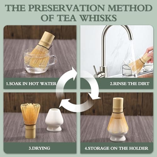 Bamboo Matcha Whisk Traditional Japanese Matcha Whisk Handcrafted Chasen for Matcha Powder Bamboo Whisk for Authentic Matcha Tea Ceremony Tea Preparation - Thumbnail 5