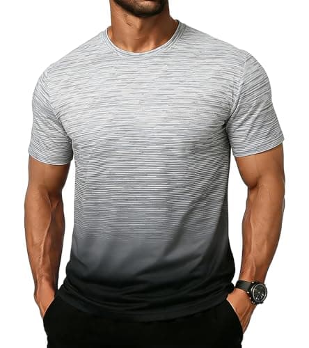 Cozople Athletic T Shirts for Men Running Dry Fit Gym Pickleball Shirts Moisture Wicking Short-Sleeve Gray Tee Jersey for Sports Workout XL - Image 1