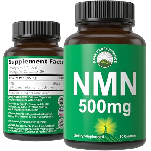 NMN Supplement Ultra High Strength Stabilized Nicotinamide Mononucleotide 500mg Per Capsule. 2 Capsules = 1,000mg of NMN. Boost NAD Levels. Healthy Aging NAD+ Supplements for Men and Women - Image 1