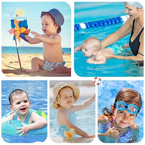 2PCS Reusable Swim Diapers - Toddler Baby Swim Diaper Washable Snap Pool Swimming Diaper Soft and Silky Waterproof Diapers for Swimming Lessons Boys and Girls - Thumbnail 5