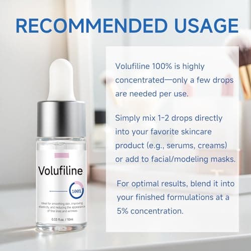 Volufiline Serum, Volufiline Under Eye Serum, Cosmetic Grade Ampoule for Skin Elasticity Improvement, Face & Body Fine Lines, Hydrating Texture, 10ml*2 - Thumbnail 2
