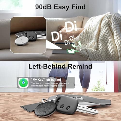 Air Tracker Tags-4 Pack, Smart Tag Work Compatible with Apple Find My (iOS Only), Bluetooth Tag Item Finders IP68 Waterproof Replaceable Battery for Wallet, Luggage, Backpack, Key - Thumbnail 4