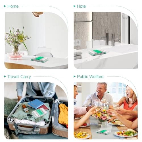 ACSKD 300PCS Dental Floss Picks,Dual-Use Interdental Brushes,Soft Silicone Brush Head Toothpicks, Tooth Picks Flossers for Teeth Braces Cleaning (Green) - Thumbnail 6