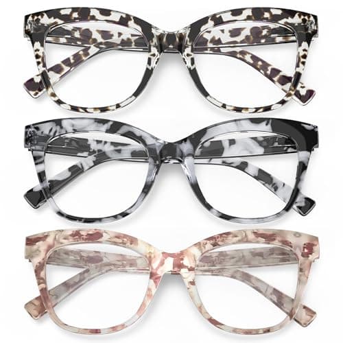 OUKEMAX 3-Pack Women's Reading Glasses with Blue Light Blocking and Anti-Glare Features A14 - Image 1