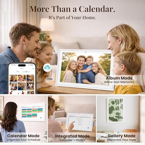 Digital Calendar: 15.6-inch Wall Planner Digital Calendar & Chore Chart with Video Call, 2K Smart Touchscreen Interactive Display for Family Schedules, 4+64GB, Wall/Desk Mountable, Great for Organizing Your 2026 Calendar - Thumbnail 6