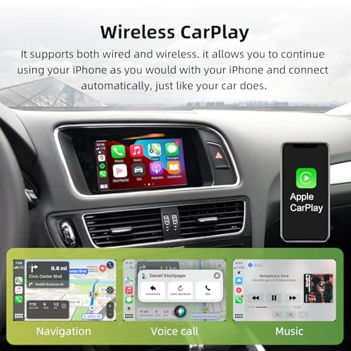 for Audi 2008-16 A4/A5 2010-18 Q5 MMI 3G Carplay,Wireless Carplay&Android Auto Retrofit Decoder Support Navigation/Mirror Link/Voice Control/NTSC or CVBS AHD Camera - Thumbnail 3