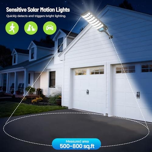 YUNICE Solar Street Lights Outdoor Dusk to Dawn Motion Sensor 280LED 6500K Solar Street Lights Outdoor Waterproof IP67 Parking Lot Light with Pole and Remote Control for Yard(2Pack) - Thumbnail 5