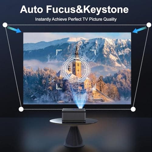 Native 1080P Projector with WiFi and Bluetooth, 4K Support Smart Movie Projector for Bedroom, Built-in Apps, Android 13.0,Auto Focus & Auto Keystone, Outdoor Projector for Phone/TV Stick/KTV - Thumbnail 4