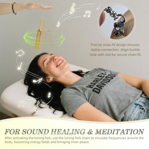 Hugbow 10 PCS Unweighted Tuning Fork for Healing Set, Multi-Color Chakra Tuning Forks, Aluminum Alloy Solfeggio Tuning Forks with Activator & feet (174-963Hz) for Sound Healing - Thumbnail 3
