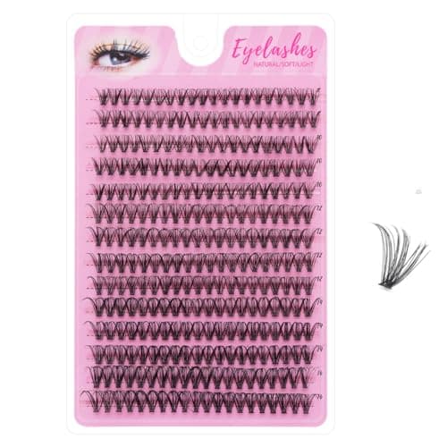 DIY Lash Extension Kit, 280PCS 30D Individual Cluster Lashes, Mixed Length 8–16mm Eyelash Extensions, At Home Lash Extensions for Natural Full Volume Look - Image 1