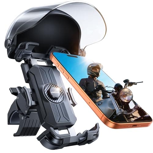 JOYROOM Motorcycle Phone Mount Holder, [All-Weather Sunshade & Overheat Protection] Phone Holder for Motorcycle ATV Scooter, [120mph Secure Lock] Handlebar Phone Mount for iPhone 17, All 4.7-7" Phones - Image 1