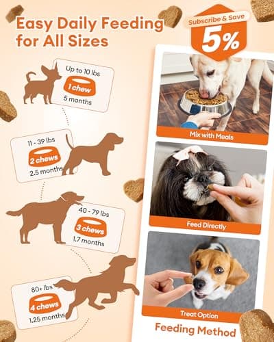 PAWAURA Flea & Tick Prevention Chews for Dogs – 150 Soft Chews – Effective Flea and Tick Treatment, Skin & Coat Health, Immune Support for All Dog Sizes - Thumbnail 6