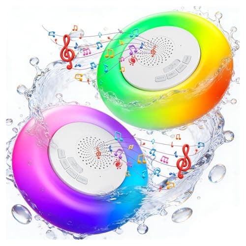 Floating Bluetooth Pool Speaker with 8 RGB Lights,IP68 Waterproof, 360° Hi-Fi Sound, Long Battery Playtime, Hands-Free Call, Outdoor Hot Tub Spa Speaker for Pool Party, Shower & Beach, 2 Packs - Image 1