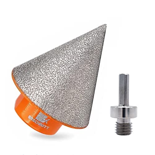 Diamond Beveling Chamfer - 1-3/8"(35mm) Diamond Countersink Drill Bits - for Existing Holes Enlarging Shaping Trimming in Tile Marble Granite Ceramic with 5/8-11" Thread Adapter（Triangle Shank） - Image 1