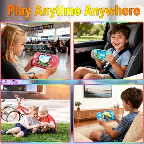 Beijue Handheld Game for Kids with 3.5'' IPS Screen 139 Preloaded 32 Bit Electronic Video Games, Portable Rechargeable Gaming Player Toy for Boys Girls Seniors Gift (Vivid Magenta) - Thumbnail 6