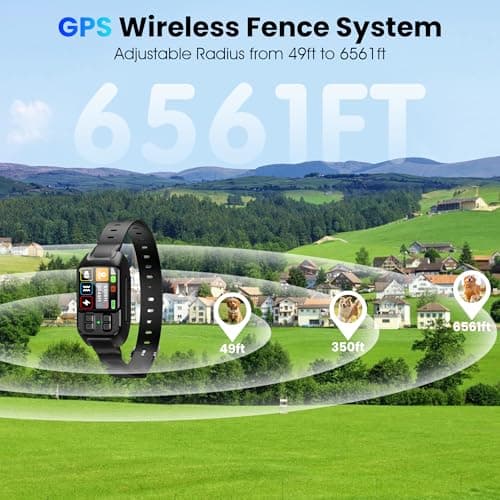 GPS Wireless Dog Fence System,Invisible Fence for Dogs with GPS Collar,Wireless Electric Dog Fence for Large & Small Dogs– Adjustable Boundary Collar,Waterproof & Rechargeable,Large Yard & Outdoor Use - Thumbnail 3