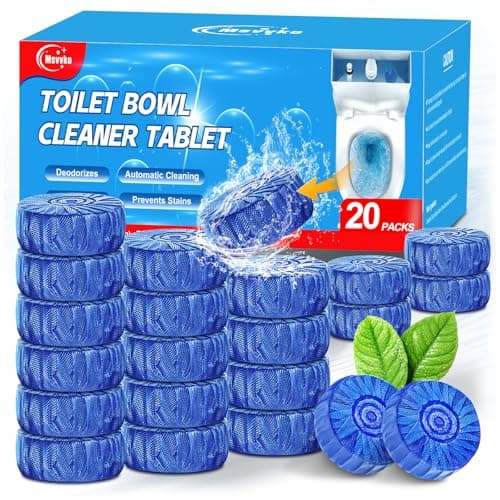Msvvko Toilet Bowl Cleaner, Automatic Toilet Tank Cleaner Tablets, Blue Toilet Bowl Tablets for Deodorizing & Descaling, Powerful Cleaning, Slow-Release Against Tough Stains 20 Pack - Image 1