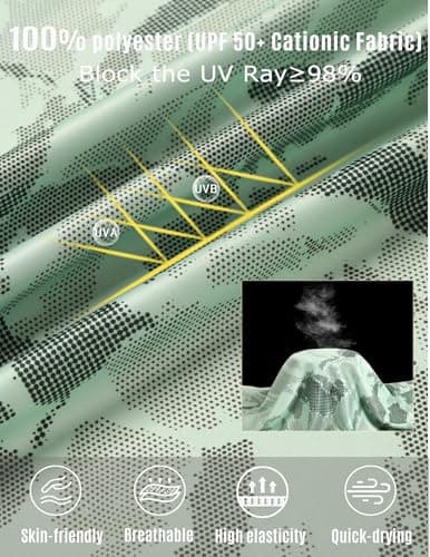 PINSPARK Mens Lightweight Gym Workout Tshirts UPF 50+ Swimming Shirts Long Sleeve Fishing Shirts UV Protection Hiking Shirt Camouflage - Thumbnail 5