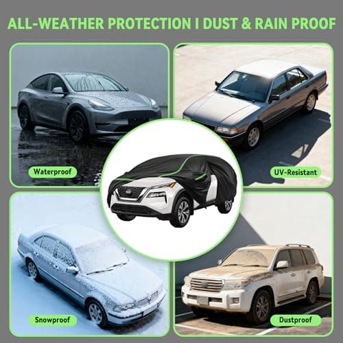 YIONCIO Car Cover for BMW X3 03-25, SUV Size, 420D Oxford Fabric, Waterproof Windproof Sunproof Car Covers, Durable All Weather Protection, Anti-UV Outdoor Full Car Cover - Thumbnail 6