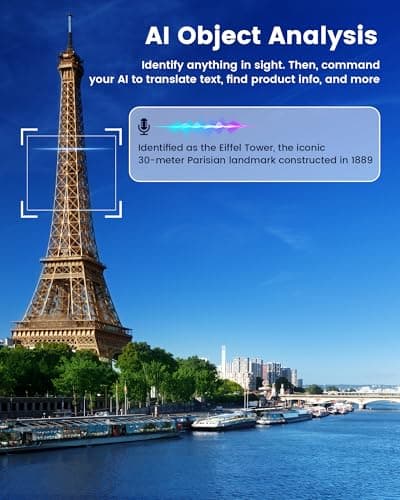 Orpnkna 8MP AI Smart Glasses with Camera, No WiFi Needed for Real-Time Translation, 4K Video & Dual Microphone Noise Cancellation, Voice Assistant, for Travel, Vlogging, Meetings - Thumbnail 6