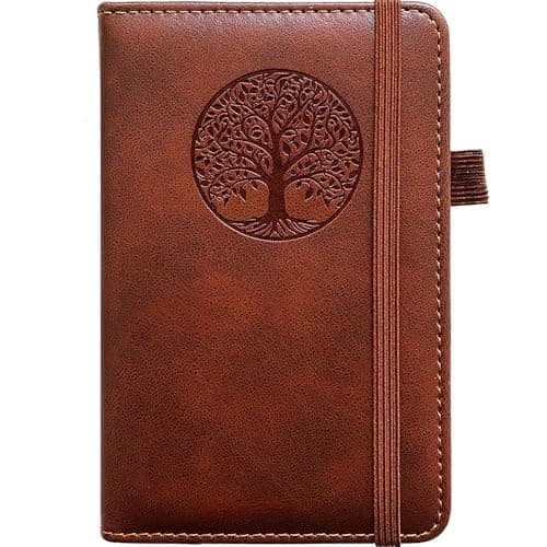 BIYUNRO Small Pocket Notebook, Leather Journal Mini (Brown) - Image 1