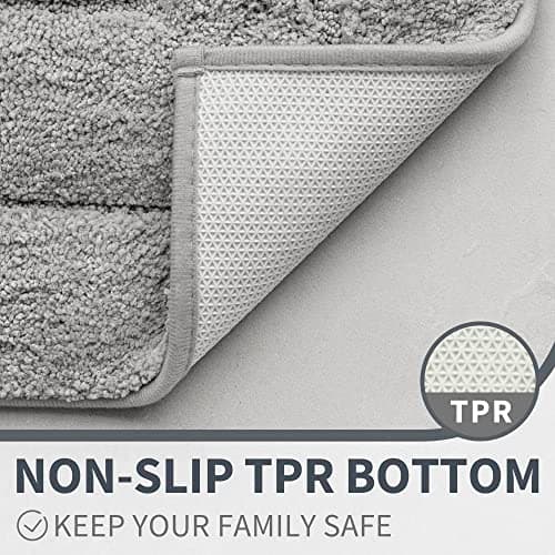 GRANNY SAYS Gray Bathroom Rugs, Bath Mats for Bathroom Non-Slip, Super Soft and Water Absorbent, Microfiber Bath Rugs, Machine Wash Dry, Large Bath Rugs for Bath Floor, Tub and Shower 36" x 24" - Thumbnail 5