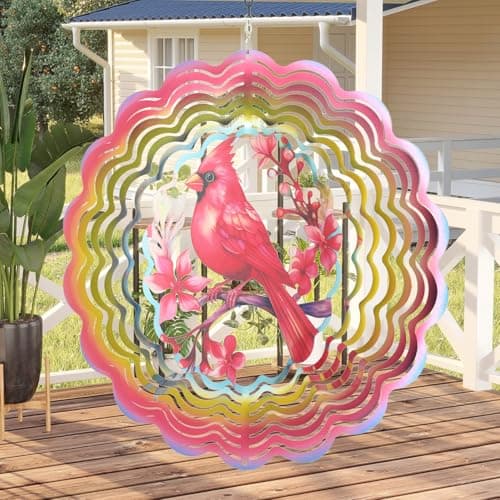Wind Spinners Outdoor Cardinala Decorations - Birthday Gifts for Women Mom Grandma, Cardinala Deocr Hanging Wind Spinner 12 inch 3D Wind Sculptures for Garden Decor for Outside, Yard, Outdoor - Thumbnail 2