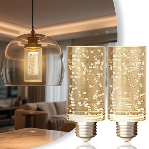 JandCase LED Bulb,5W,3000K,500LM Dimmable E26 Acrylic Bubble Bulb with Ceramic Base, Suitable for E26 Lighting Fixtures Including Chandeliers, Wall Sconces, Table Lamps, and Vanity Lights-2 Pack