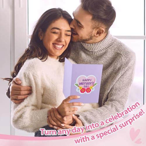 FaCraft 3D Pop Up Mothers Day Card - Happy Mothers Day Flower Pop Up Gift Greeting Card with Envelope with Blank Insert for Best Mom Women Wife Daughter Grandma - Thumbnail 3