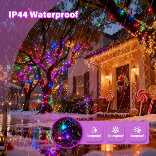 AHAWILL String Lights for Christmas Decor,50FT 150LED Classroom Lights, Waterproof Fairy Lights Indoor for Christmas Decor,Dimmable,8 Modes,Valentine's Day Home Decorations - Thumbnail 4