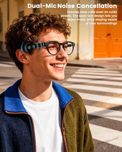 Orpnkna AI Smart Glasses with 8MP Camera, Continuous 12-Min 1200P Video Recording, Real-Time Translation & Voice Assistant, Open-Ear Bluetooth Audio for Vlogging, Travel & Meetings - Thumbnail 6