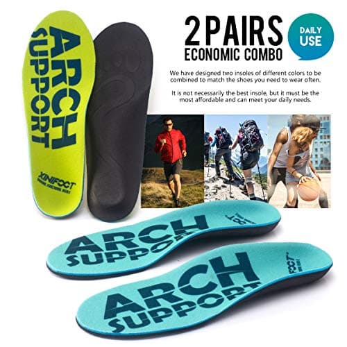 XINIFOOT 2 Pairs Arch Support Comfort Shoe Insoles Plantar Fasciitis Orthotic Shoe Inserts Running Insoles for Men and Women - Thumbnail 6