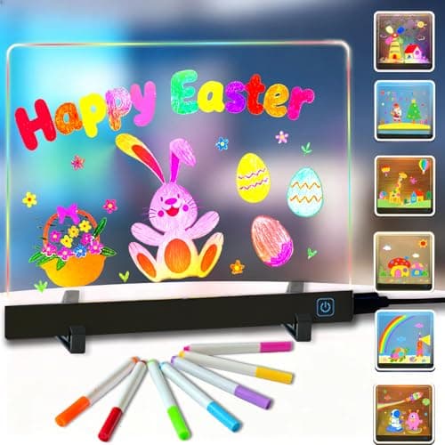 Lumiboard Light up Drawing Board for Kids Christmas Gifts, Acrylic Dry Erase Boards with Light, for Girls Teens Sketching Gift, with 4 Modes 7 Color Pens 6 Style Pictures - Image 1