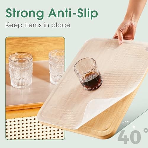 Drawer and Shelf Liner for Kitchen Cabinets, Non Adhesive Non Slip EVA Cabinet Liner Mat, Clear Waterproof Washable Cut to Size Shelf Liner for Pantry, Refrigerator, Desk and Storage, 12" x 120" - Thumbnail 2