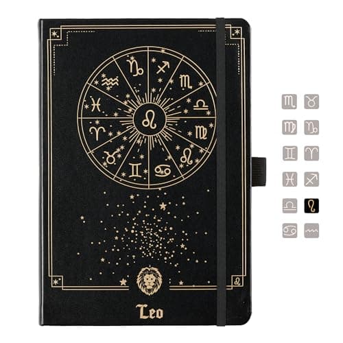 AuroPlanner Leo Zodiac Undated Planner – Monthly Weekly Daily Astrology Portable Journal Notebook, A5 (5.8” × 8.3”), 160 Pages 4-Month Layout, 100 GSM Paper - Image 1