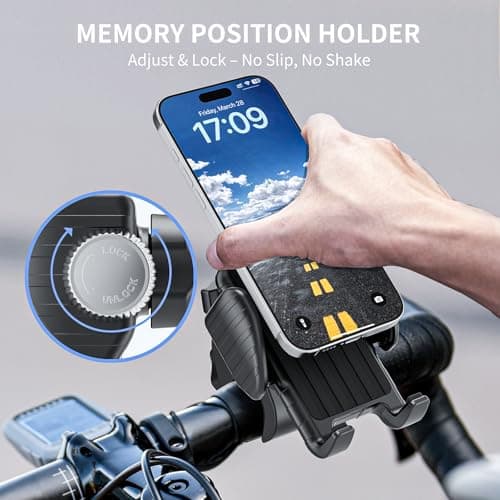 SINOTATO Motorcycle Phone Mount, Bike Bicycle Mount Handlebar Cell Phone Clamp Ebike Scooter Phone Clip for iPhone 16 Pro Max/Plus, 15 Pro Max, S10, S20, More 4.7" to 6.8" Smartphones - Thumbnail 3