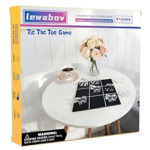 Lewabov Acrylic Tic Tac Toe Board Game - Modern Coffee Table Decor, Easter Basket Stuffers for Teens & Adults, Office Desk Accessories & Family Game Night Essentials,2‑in‑1 Game and Decor piece - Image 1